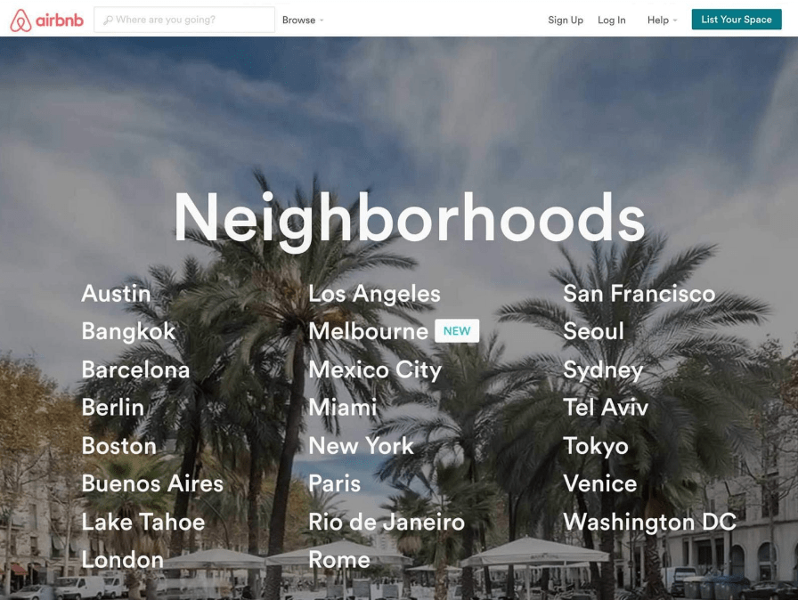 Airbnb created this neighborhood guide to help their customers have a joyful trip. 