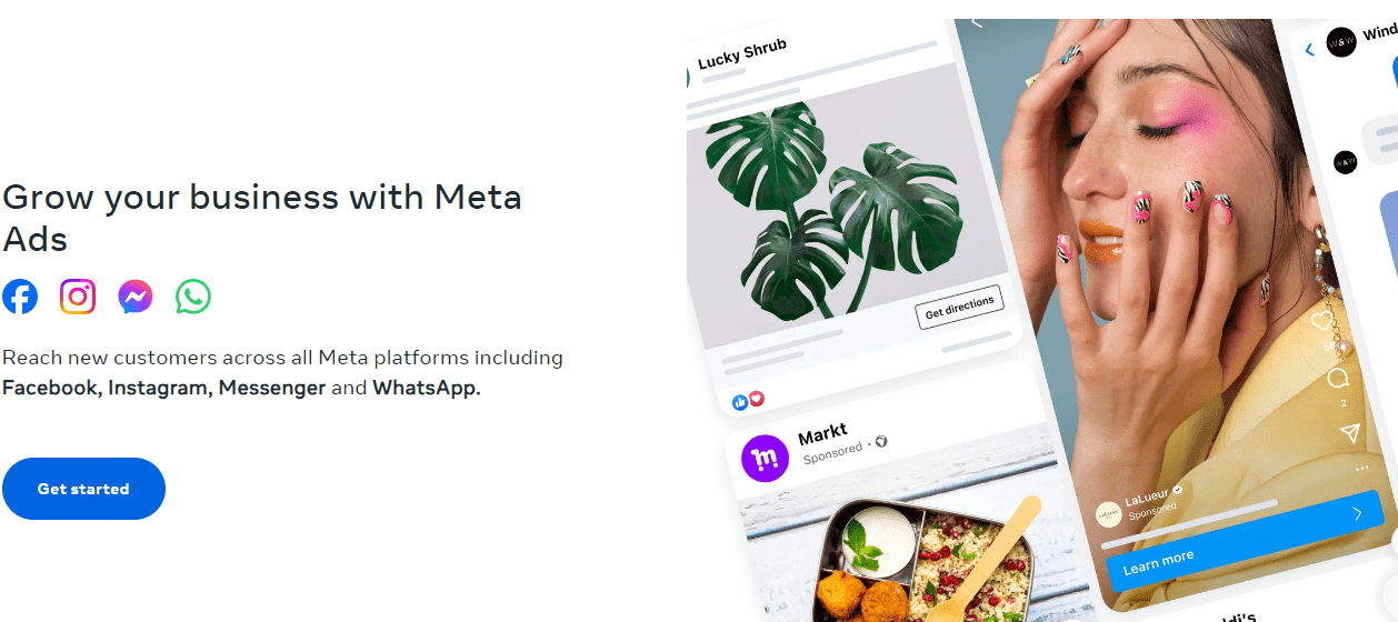 Meta Ads helps run ads on Facebook, Instagram etc.